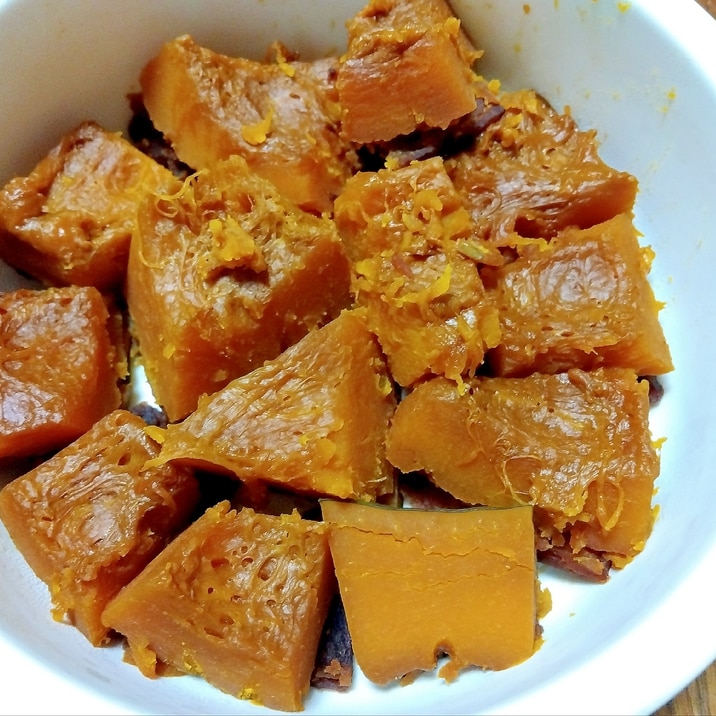 砂糖なし✿みりん黒酢めんつゆ✿炊飯器で南瓜煮